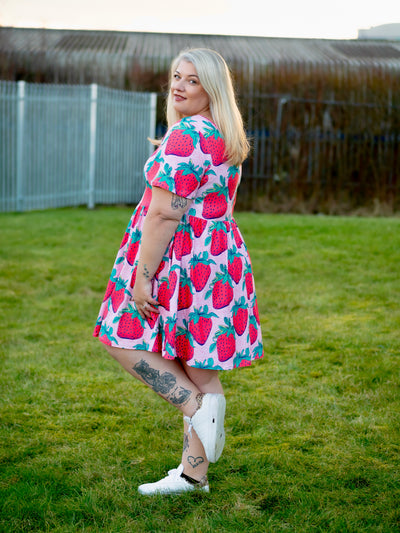 Berry Good Berry Nice Angel Sleeve Skater Dress
