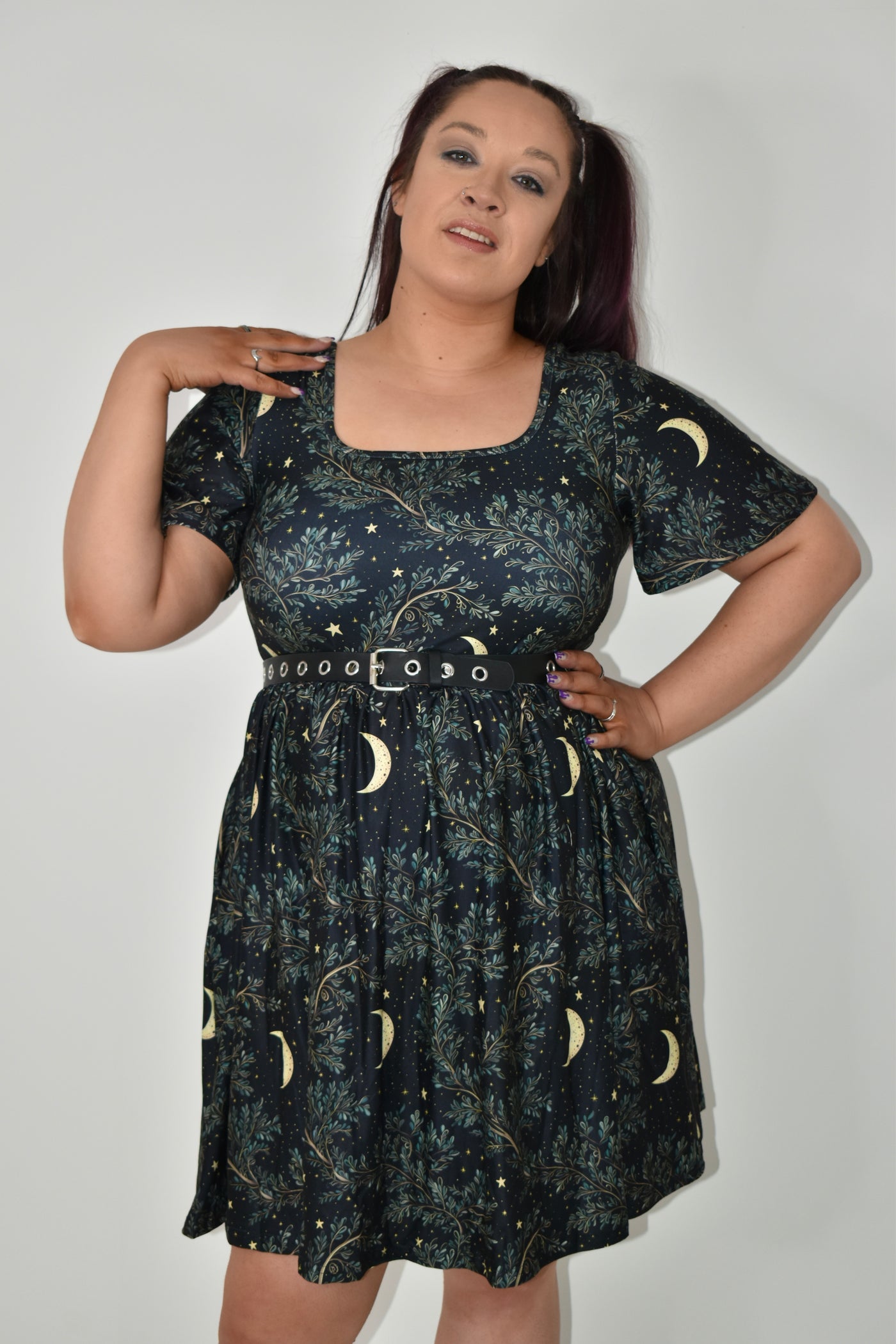 Pagan Night Angel Sleeve Skater Dress