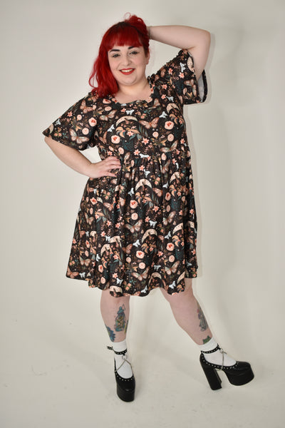 Lunar Garden Angel Sleeve Skater Dress