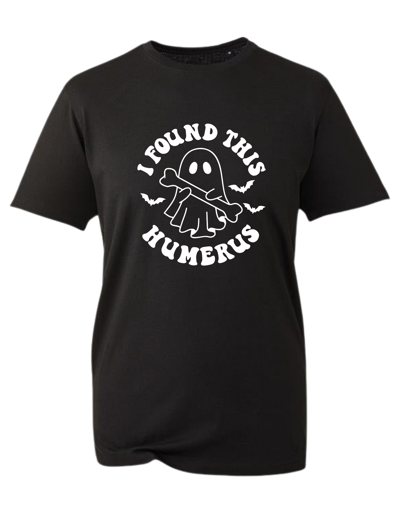 Black "I Found This Humerus" Unisex Organic T-Shirt