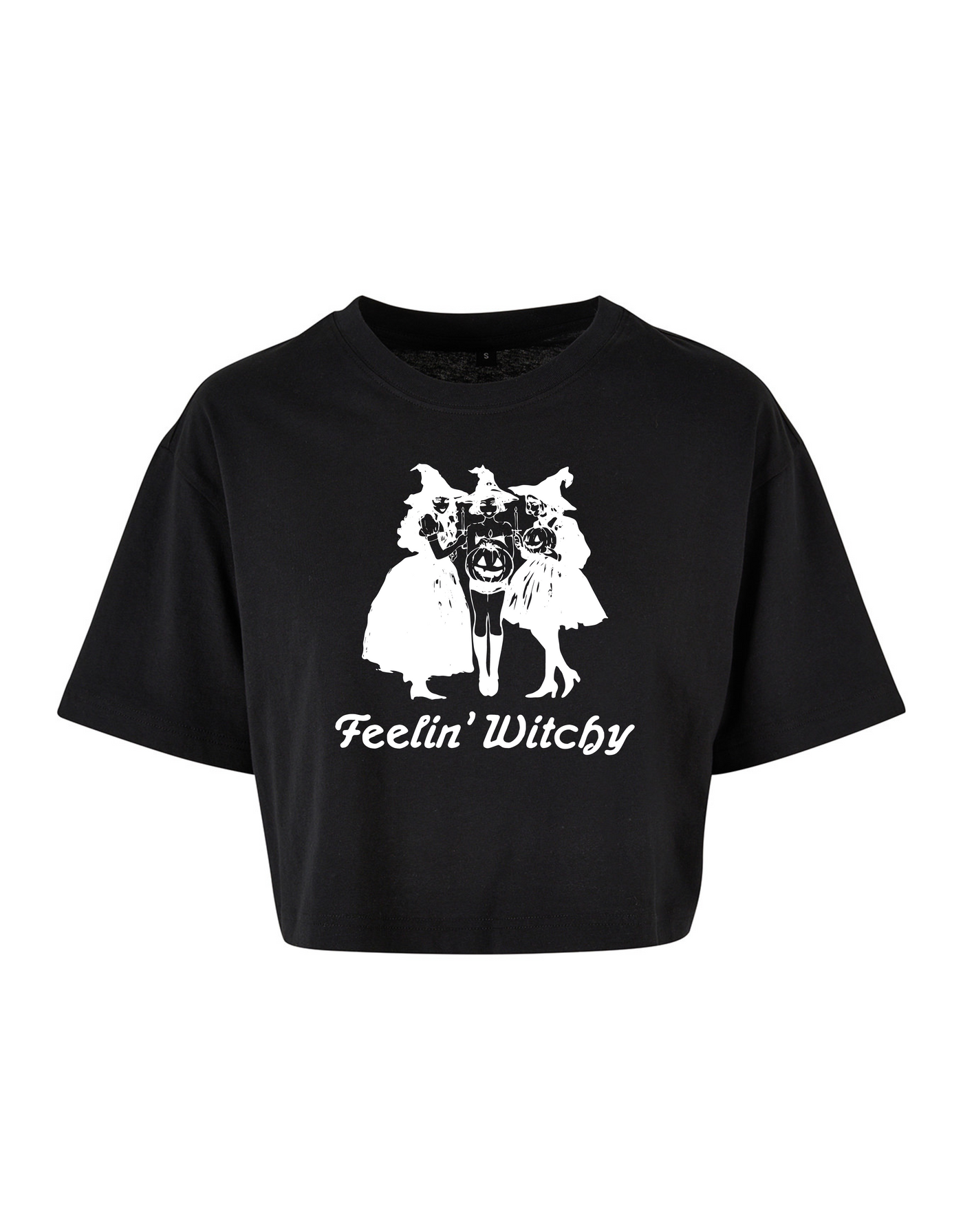 Black "Feeling Witchy" Unisex Cropped T-Shirt