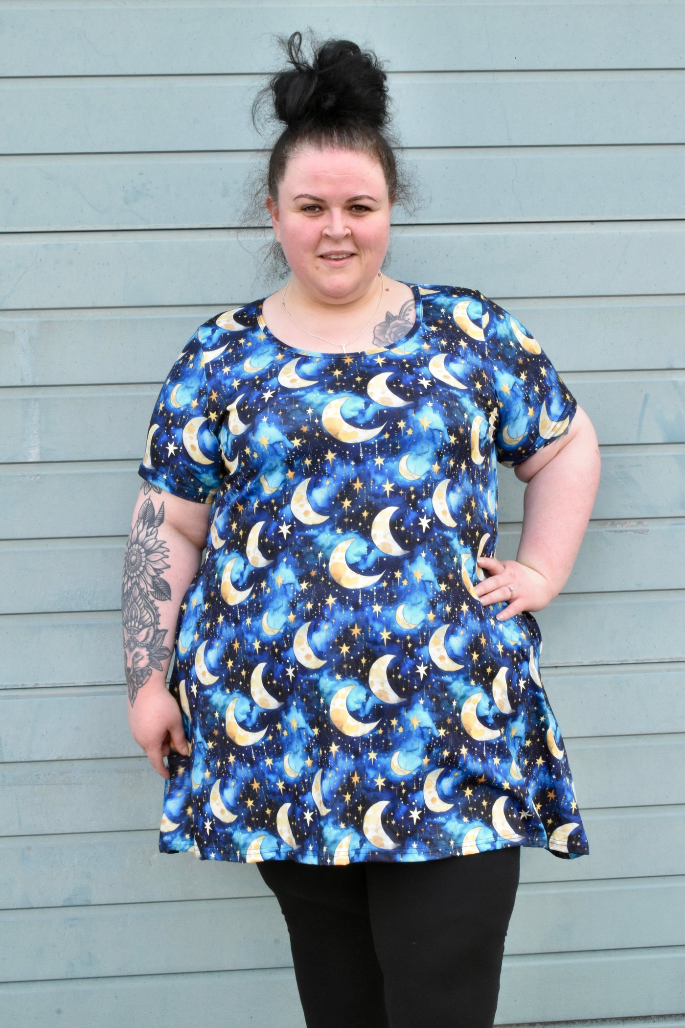 Midnight Sky Pocket Swing Dress