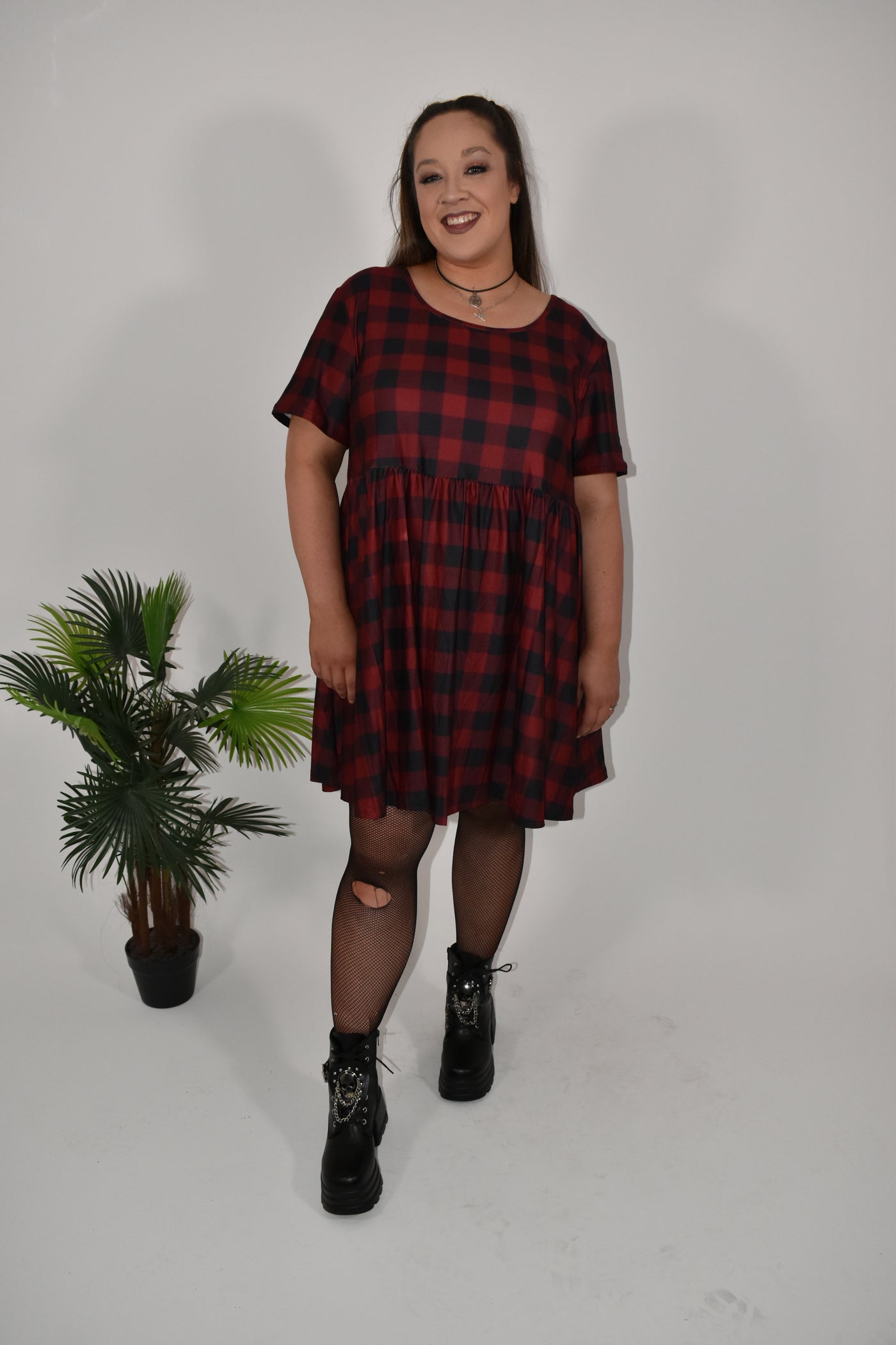 Rad Plaid Oversized Smock Dress