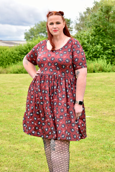 Bloomin' Bones 2-Way Pocket Skater Dress