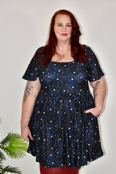 Scattered Skies Angel Sleeve Skater Dress