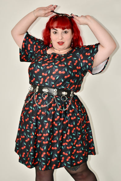Cherry Baby Angel Sleeve Skater Dress