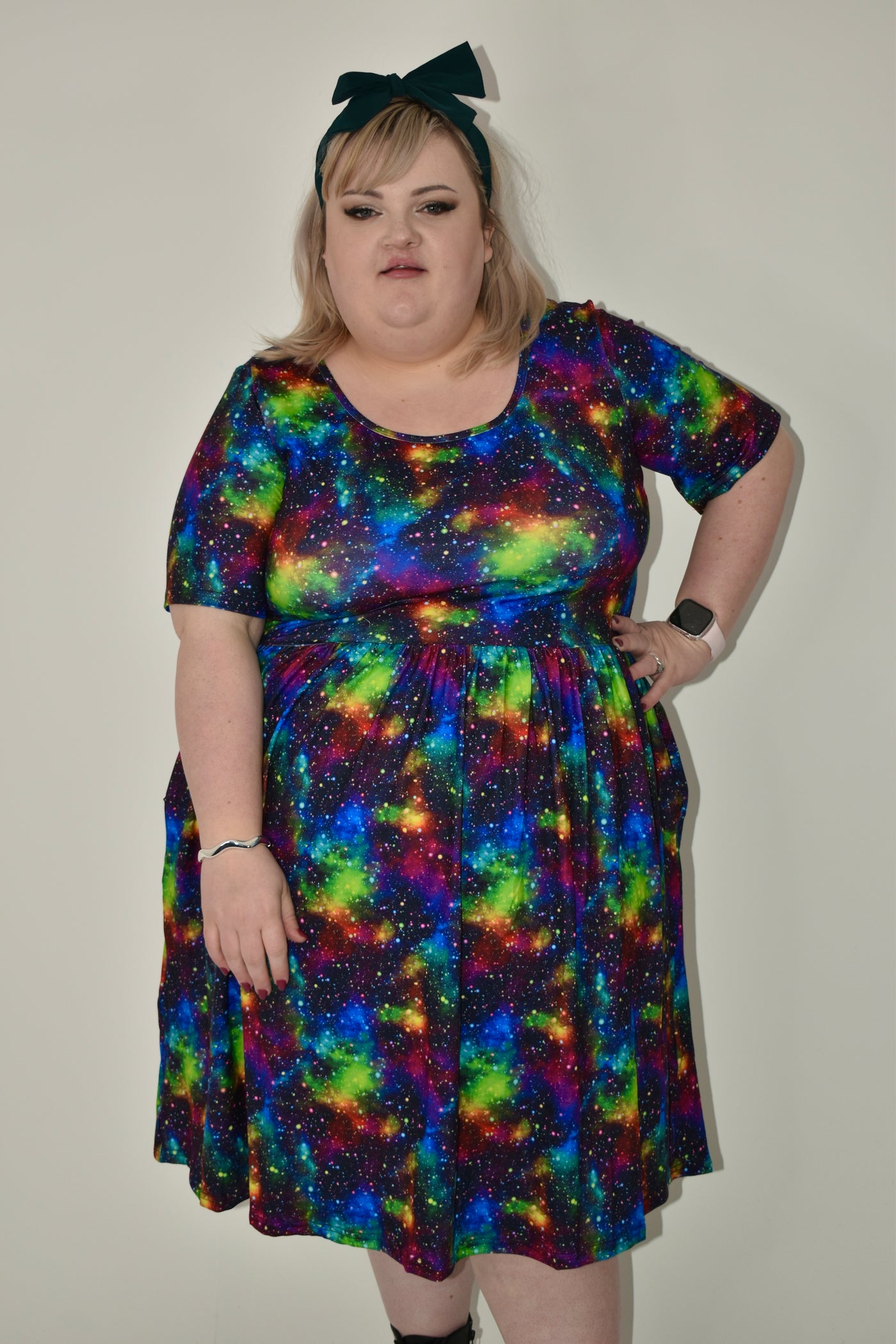 Rainbow Galaxy 2-Way Pocket Skater Dress