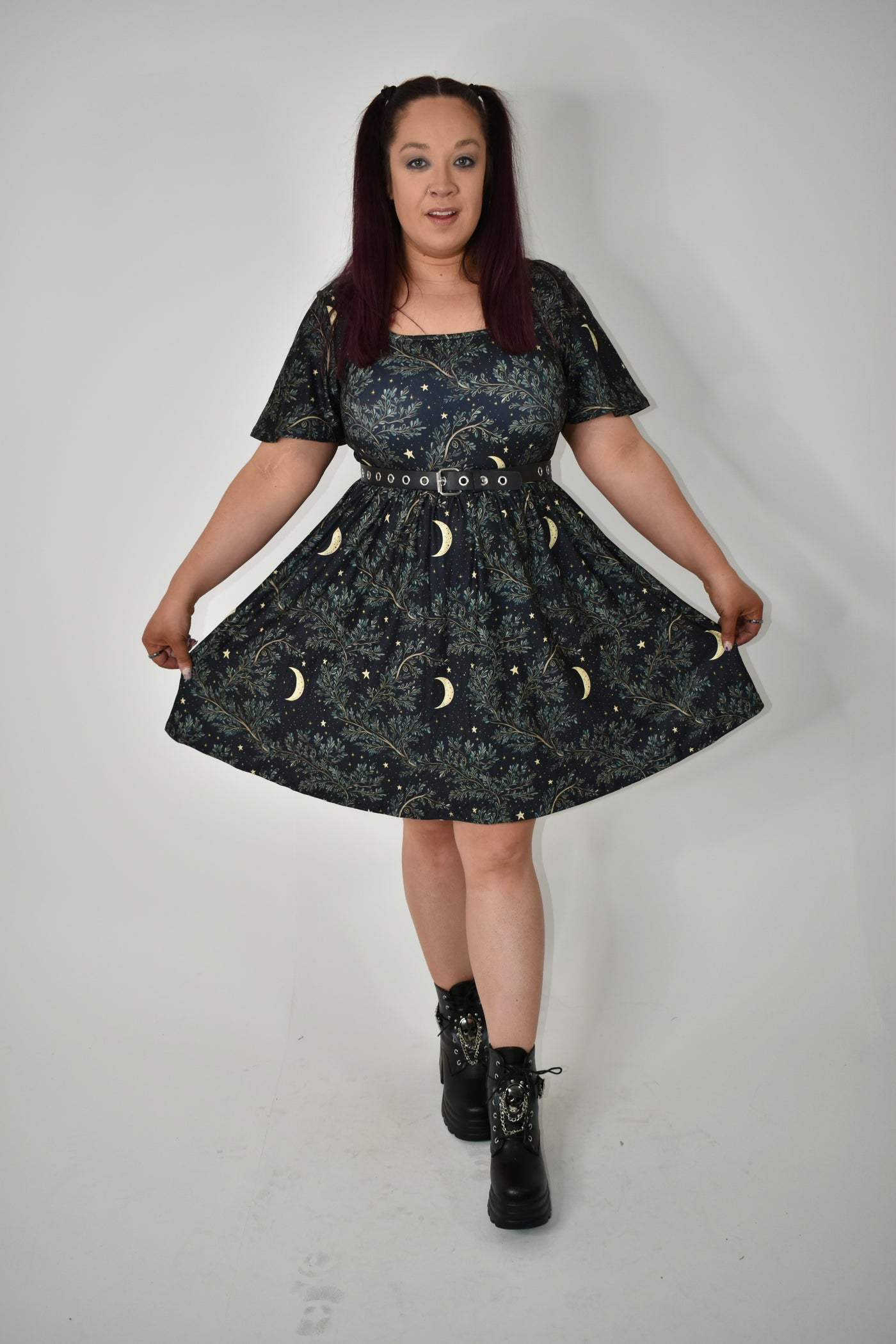 Pagan Night Angel Sleeve Skater Dress