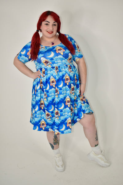 Cosmic Cats 2-Way Pocket Skater Dress