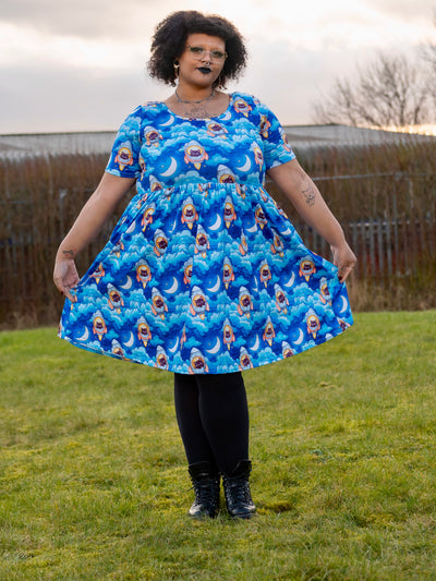 Cosmic Cats 2-Way Pocket Skater Dress