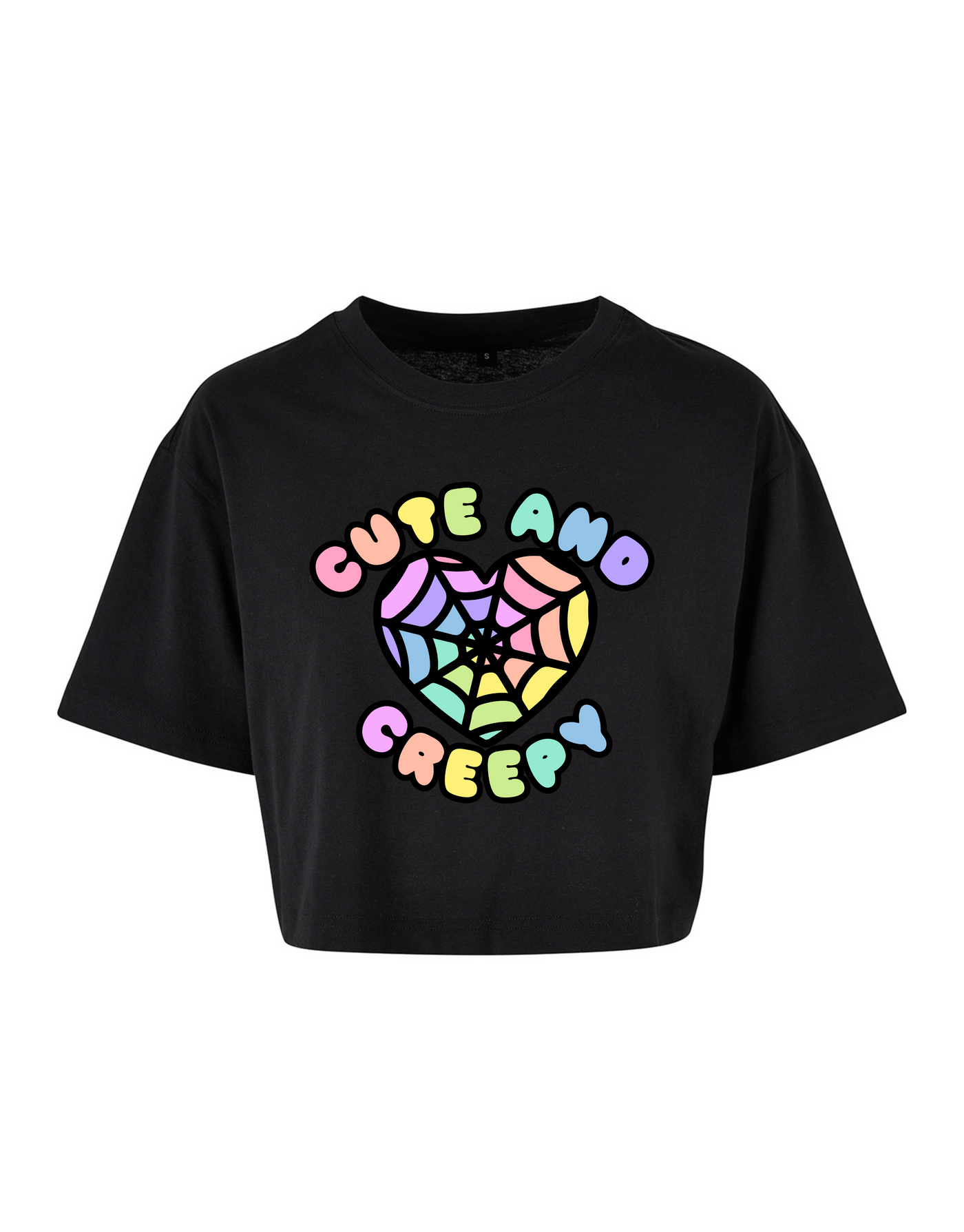 Black "Cute & Creepy" Unisex Cropped T-Shirt