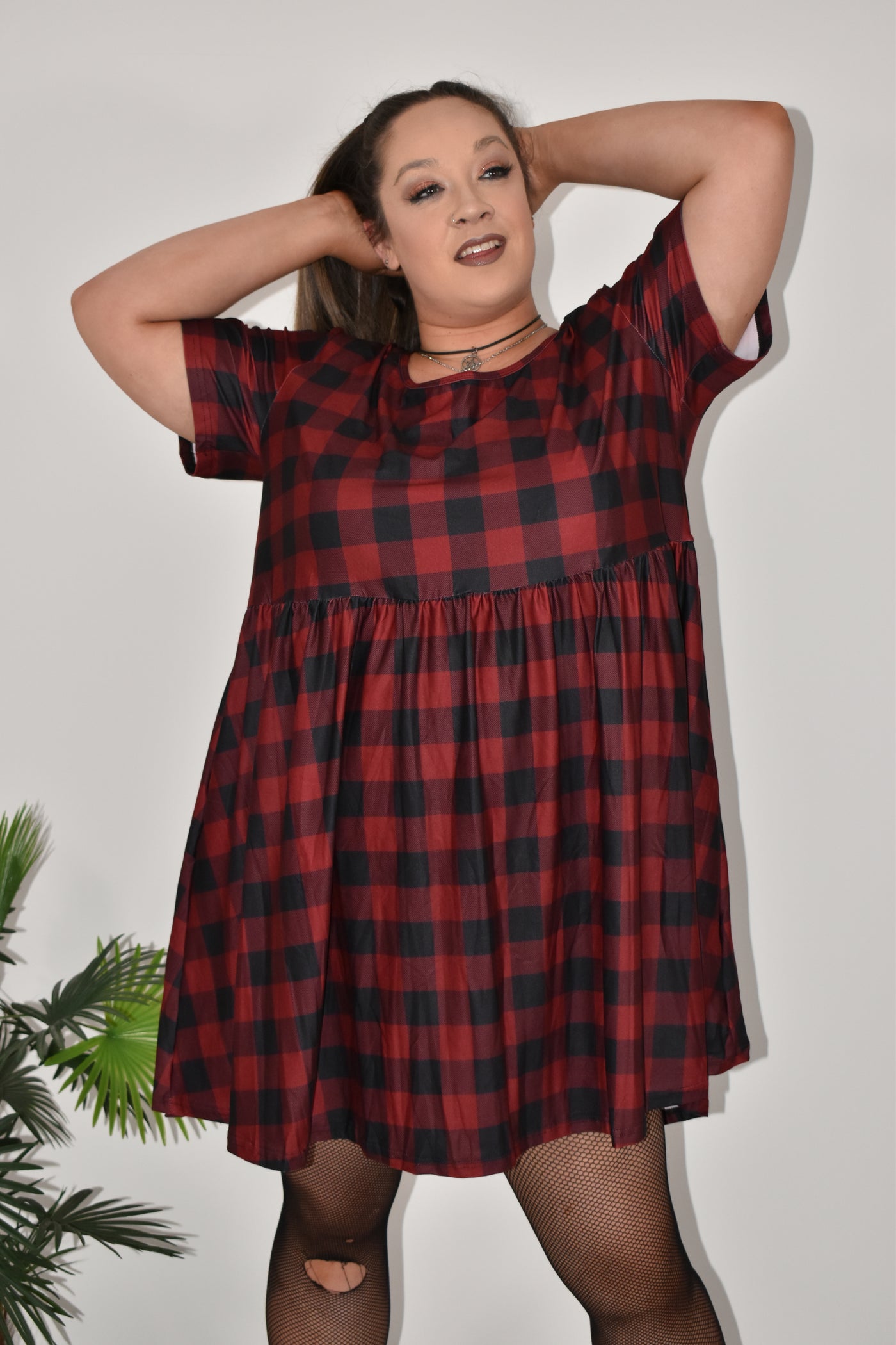 Rad Plaid Oversized Smock Dress