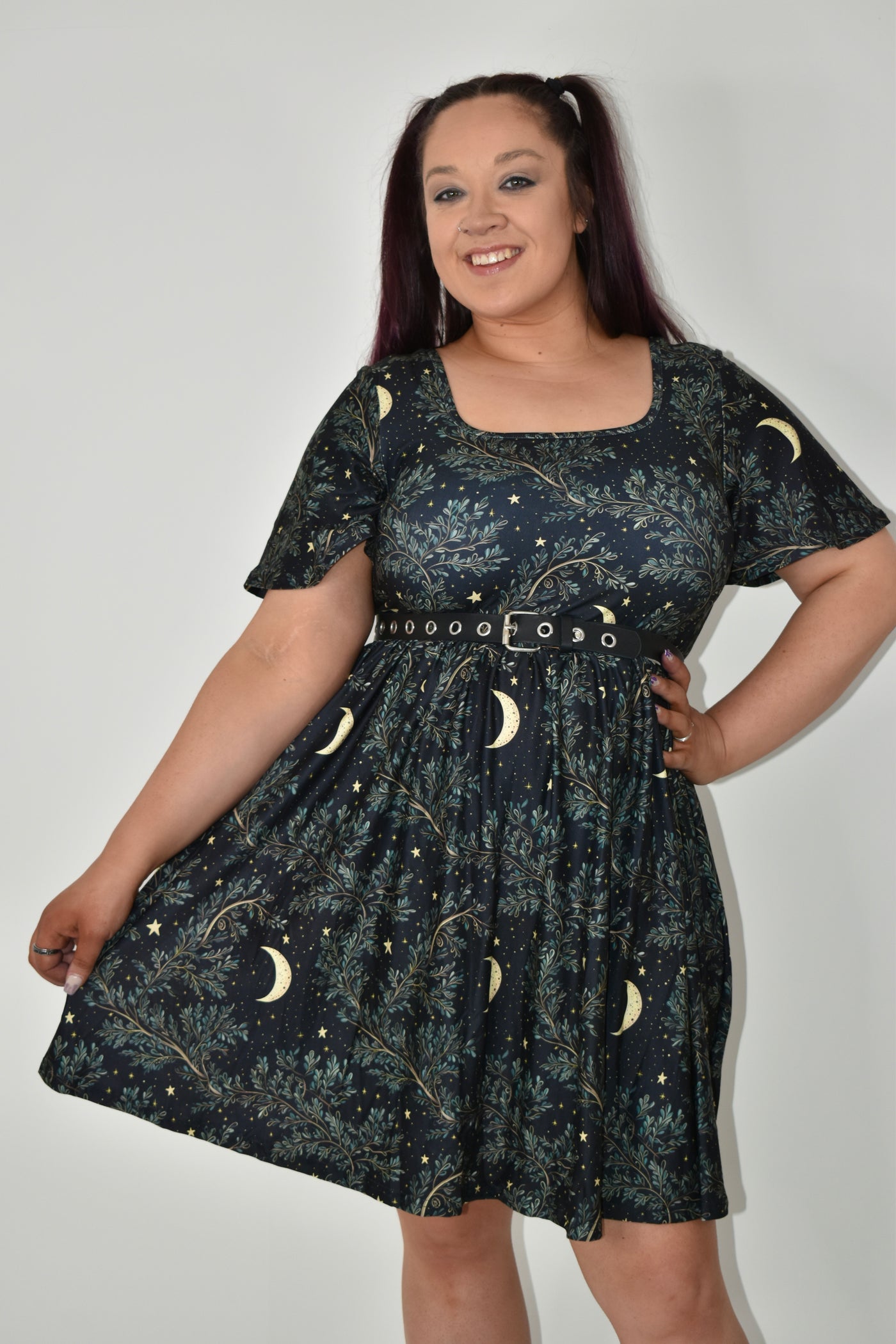 Pagan Night Angel Sleeve Skater Dress