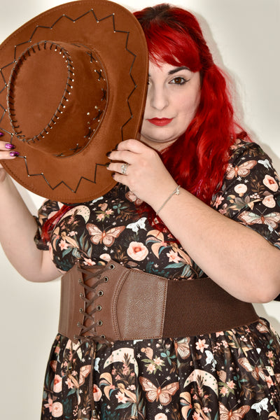 Lunar Garden Angel Sleeve Skater Dress