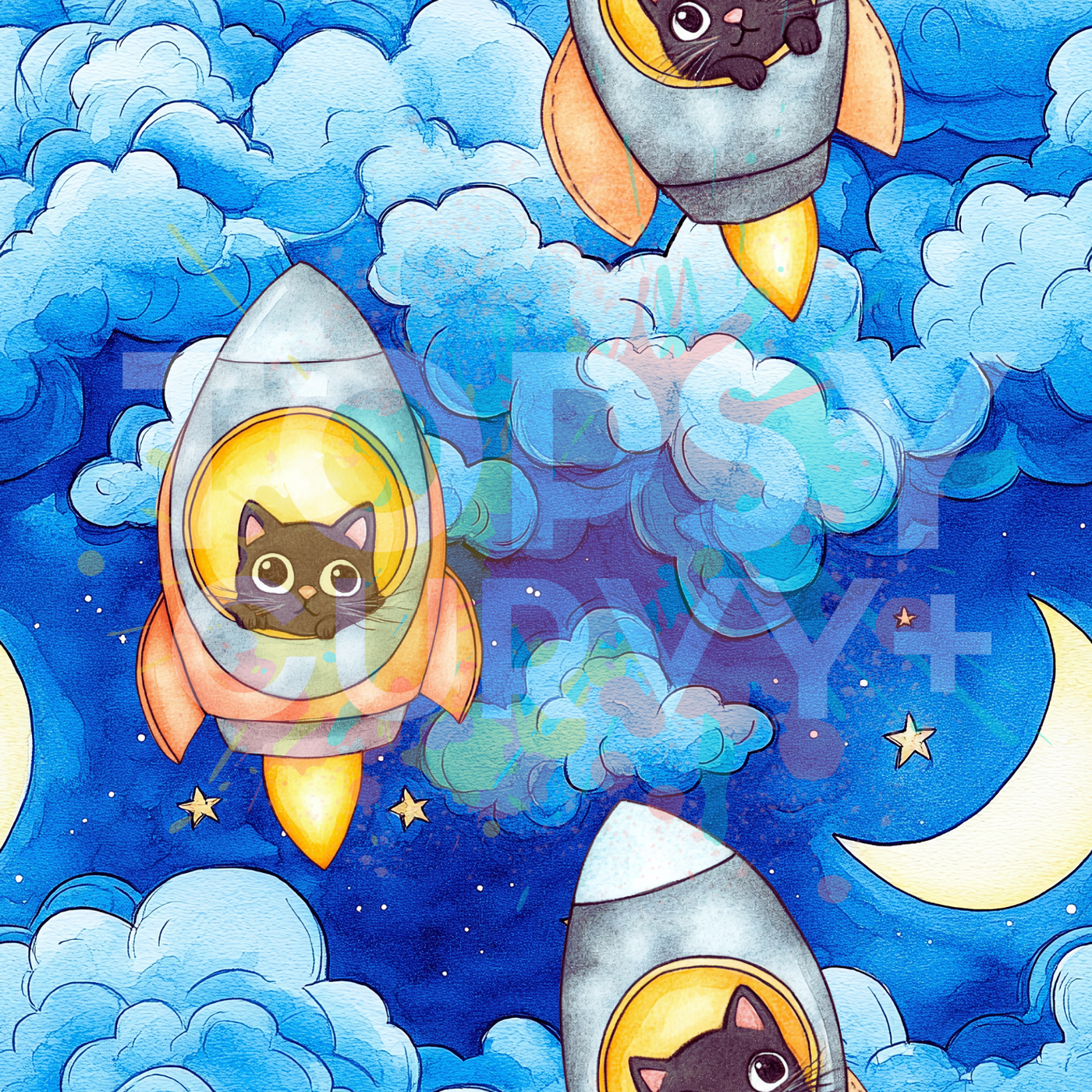 Cosmic Cats 2-Way Pocket Skater Dress