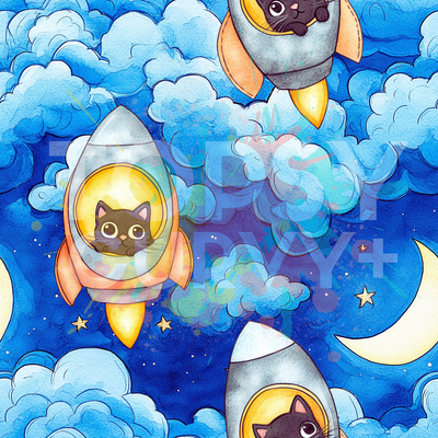 Cosmic Cats 2-Way Pocket Skater Dress