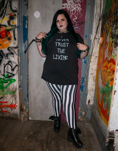 Black "Never Trust" Acid Wash T-Shirt