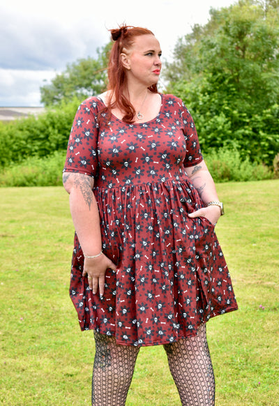 Bloomin' Bones 2-Way Pocket Skater Dress