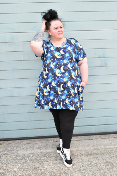 Midnight Sky Pocket Swing Dress