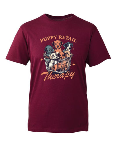"Puppy Retail Therapy" Unisex Organic T-Shirt
