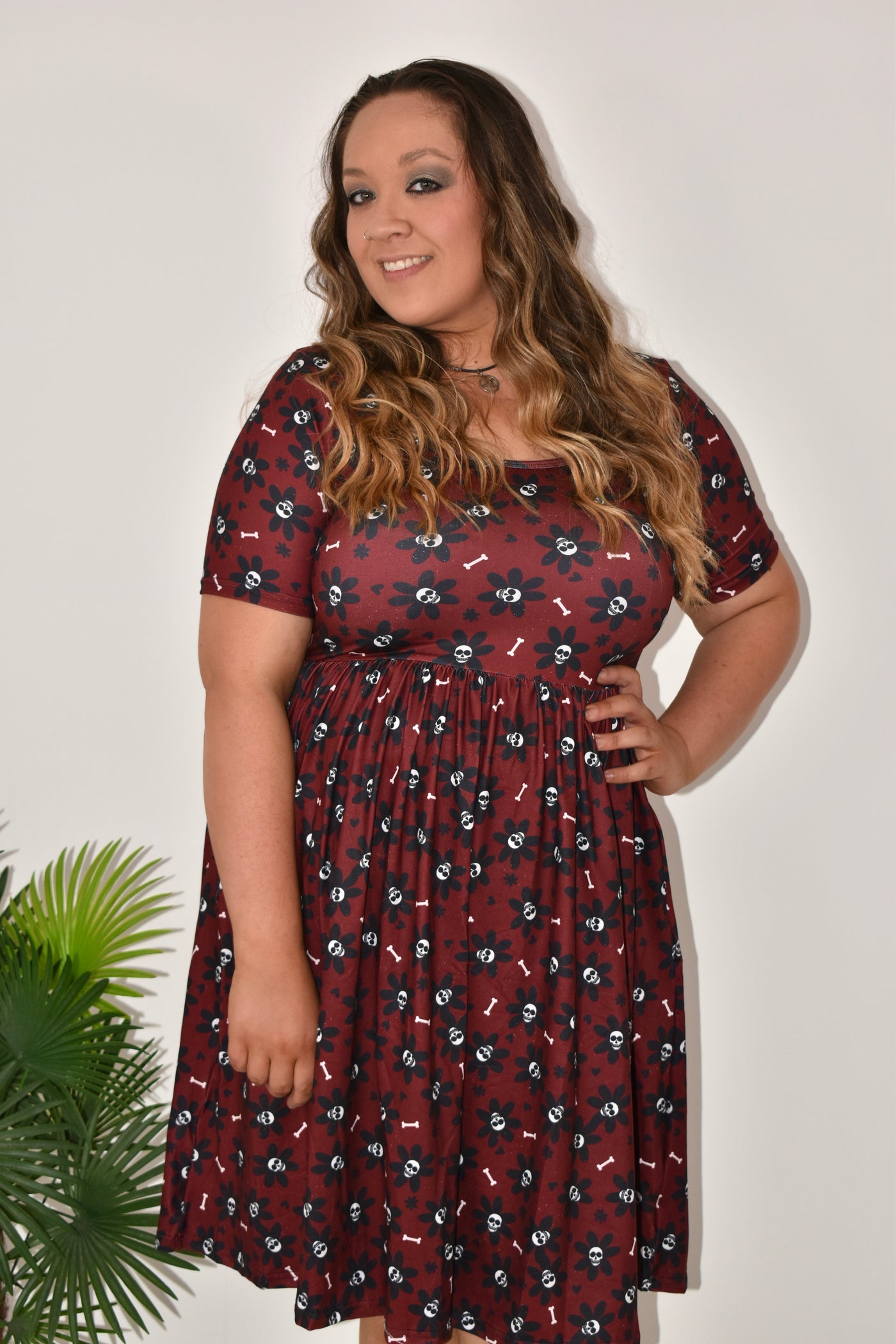 Bloomin' Bones 2-Way Pocket Skater Dress