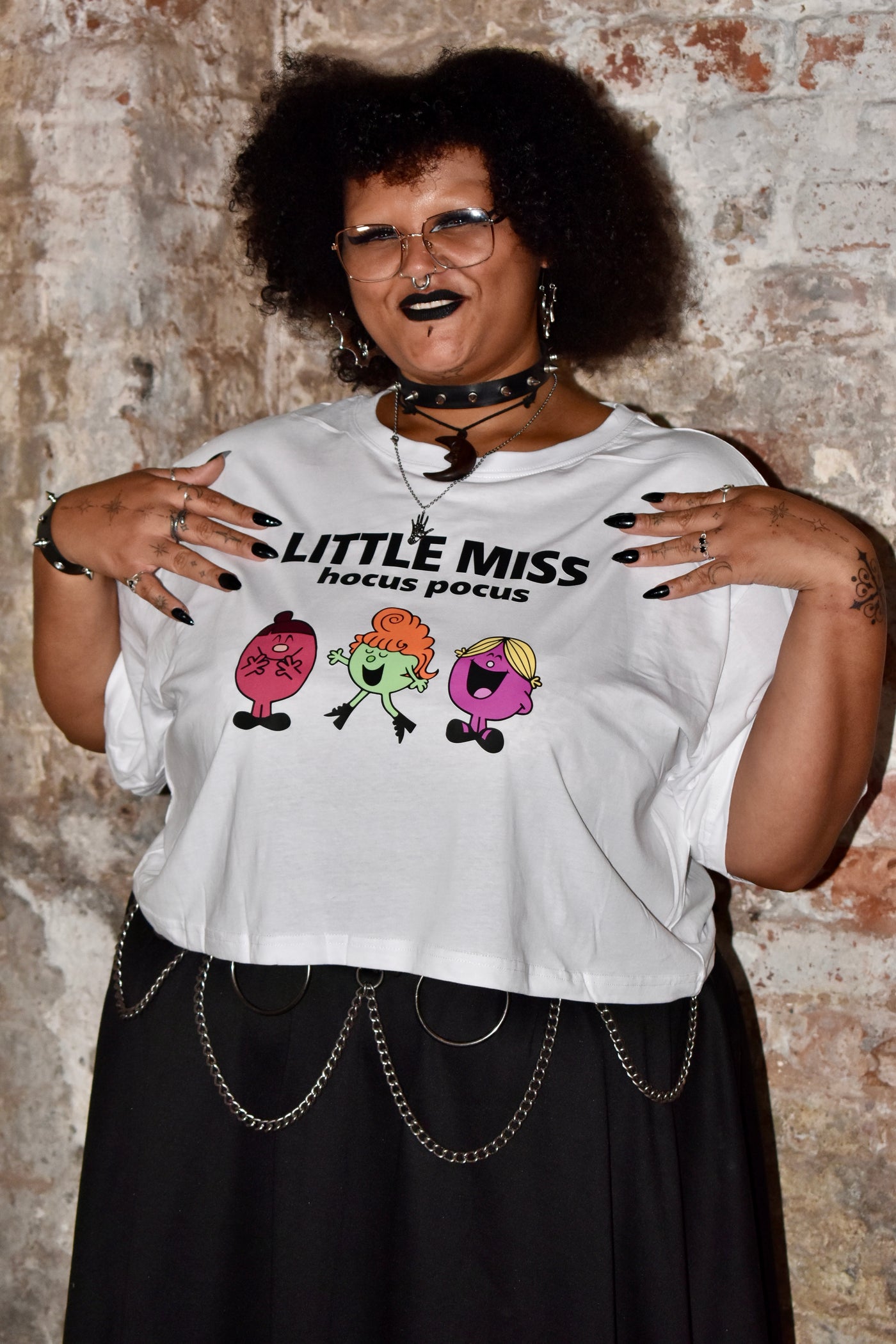 White "Little Miss Hocus Pocus" Unisex Cropped T-Shirt