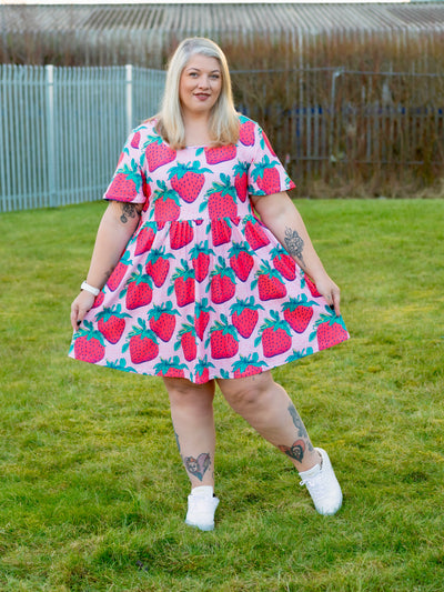 Berry Good Berry Nice Angel Sleeve Skater Dress