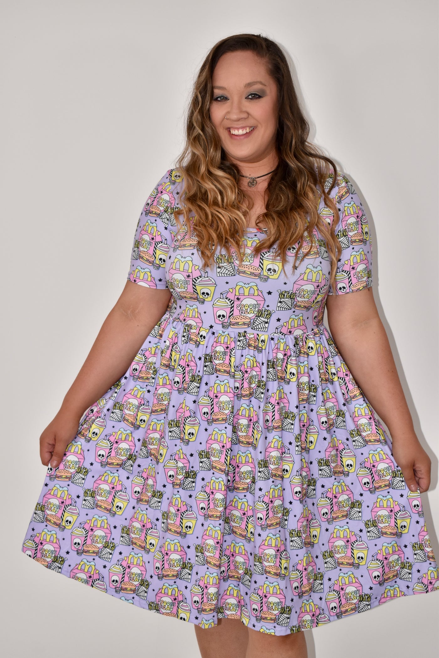 Spooky Meal 2-Way Pocket Skater Dress