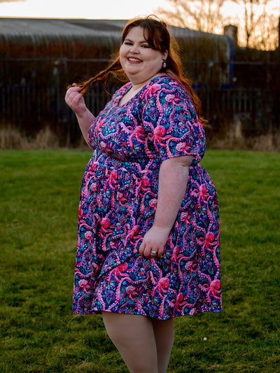 Tempting Tentacles 2-Way Pocket Skater Dress