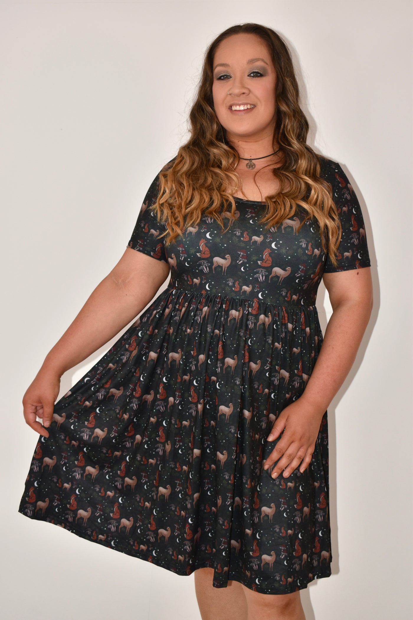 Wondrous Woods 2-Way Pocket Skater Dress