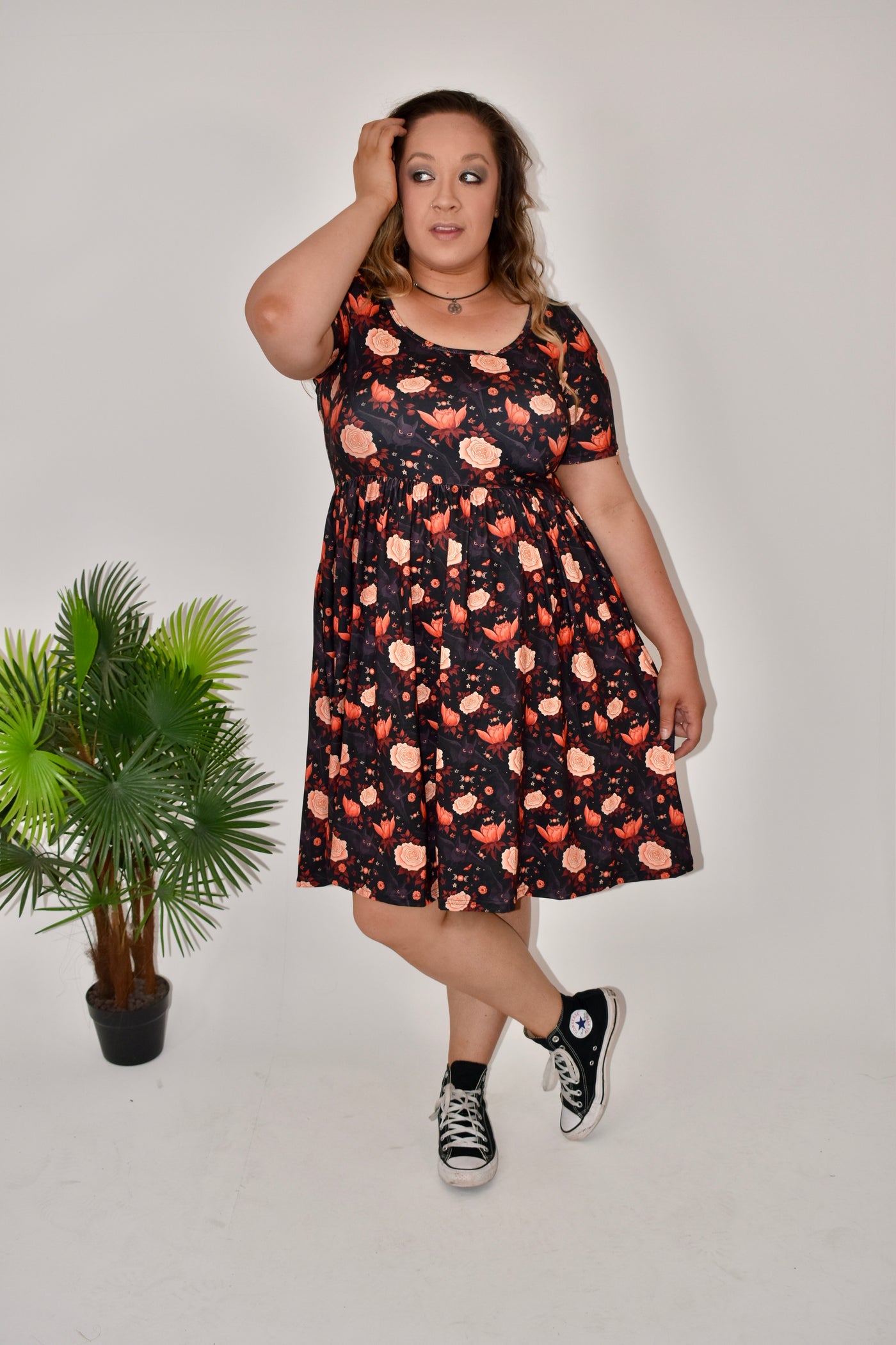 Gone Batty 2-Way Pocket Skater Dress