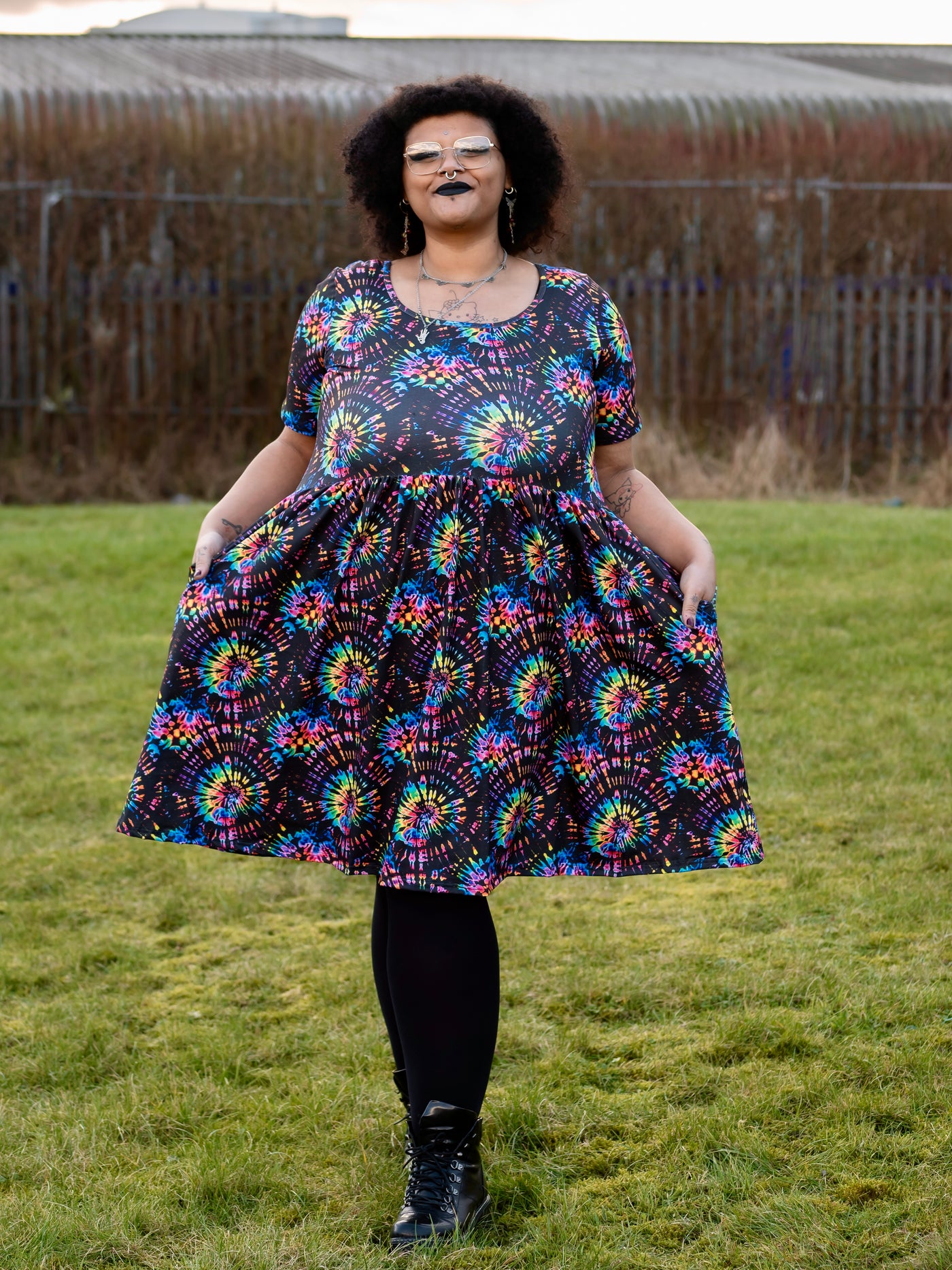 Twisted Kaleidoscope 2-Way Pocket Skater Dress