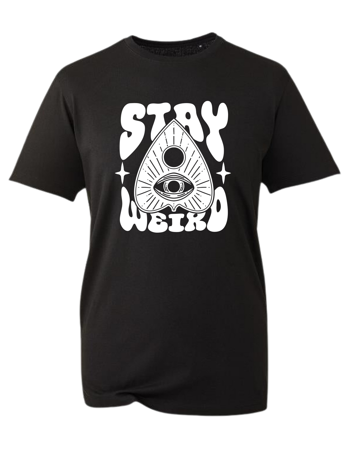 Black "Stay Weird" Unisex Organic T-Shirt