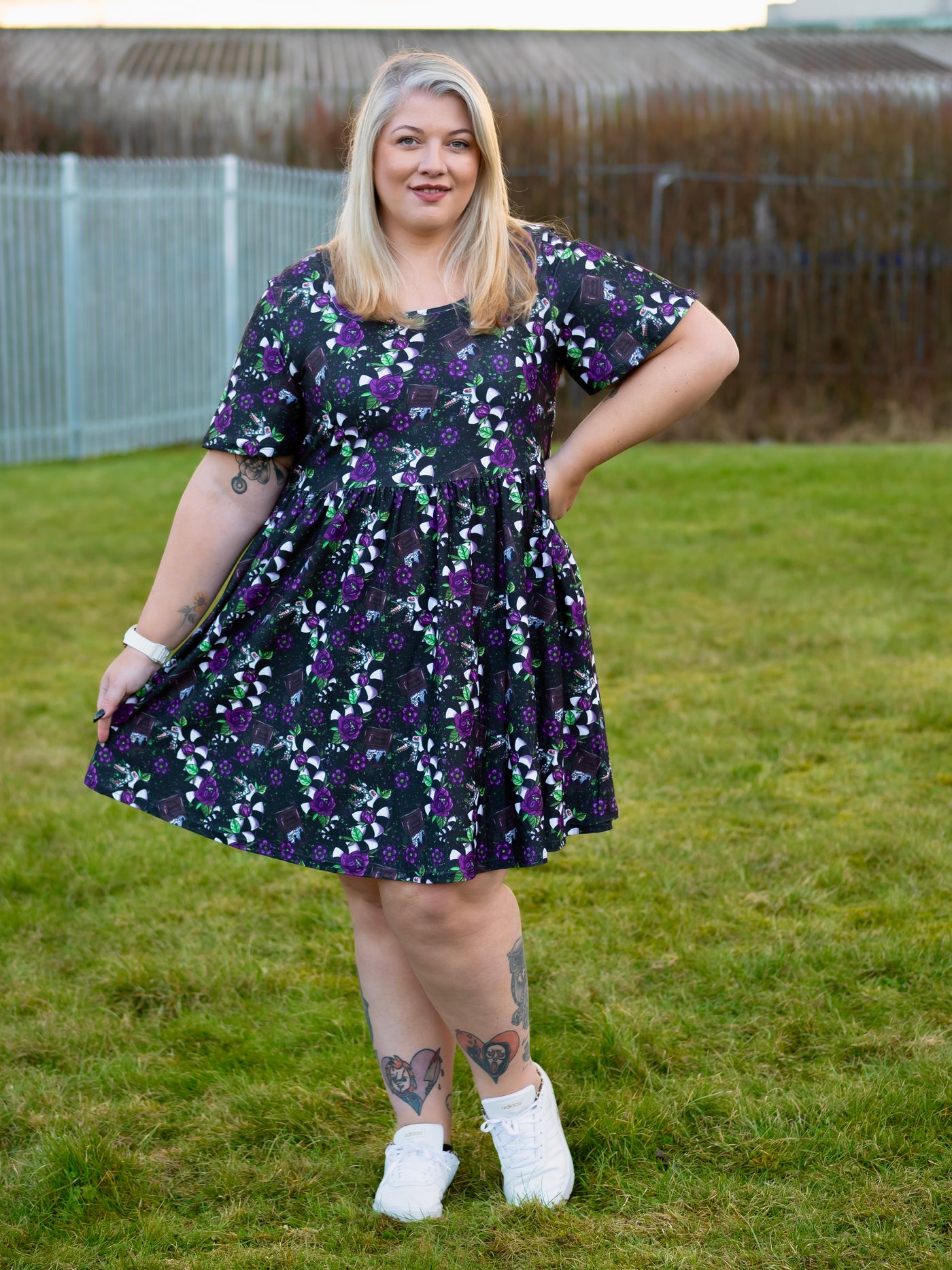 Recently Deceased Angel Sleeve Skater Dress