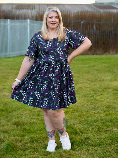 Recently Deceased Angel Sleeve Skater Dress