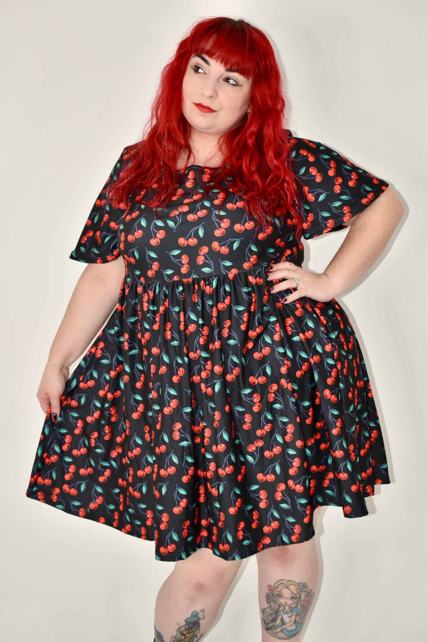 Cherry Baby Angel Sleeve Skater Dress