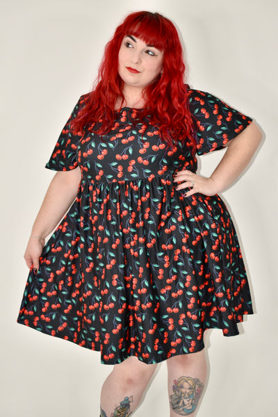 Cherry Baby Angel Sleeve Skater Dress