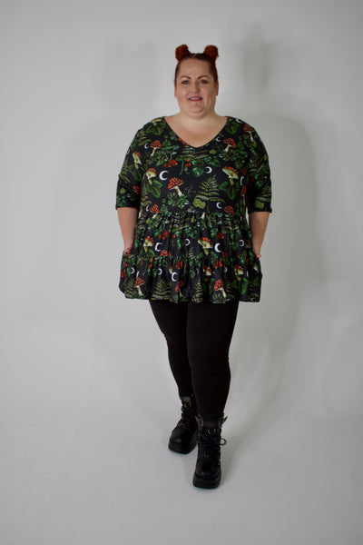 Woodland Witch V Neck Tiered Hem Top