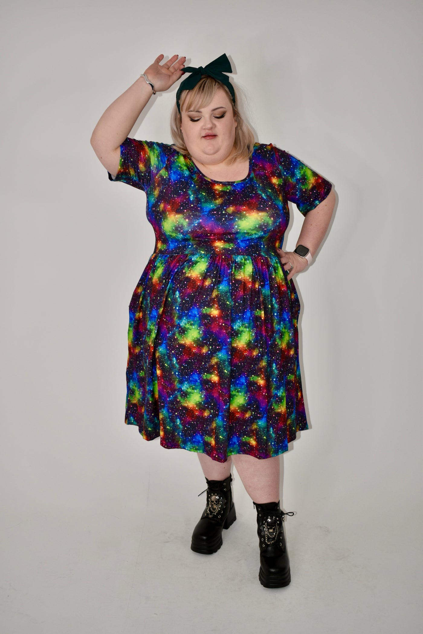 Rainbow Galaxy 2-Way Pocket Skater Dress