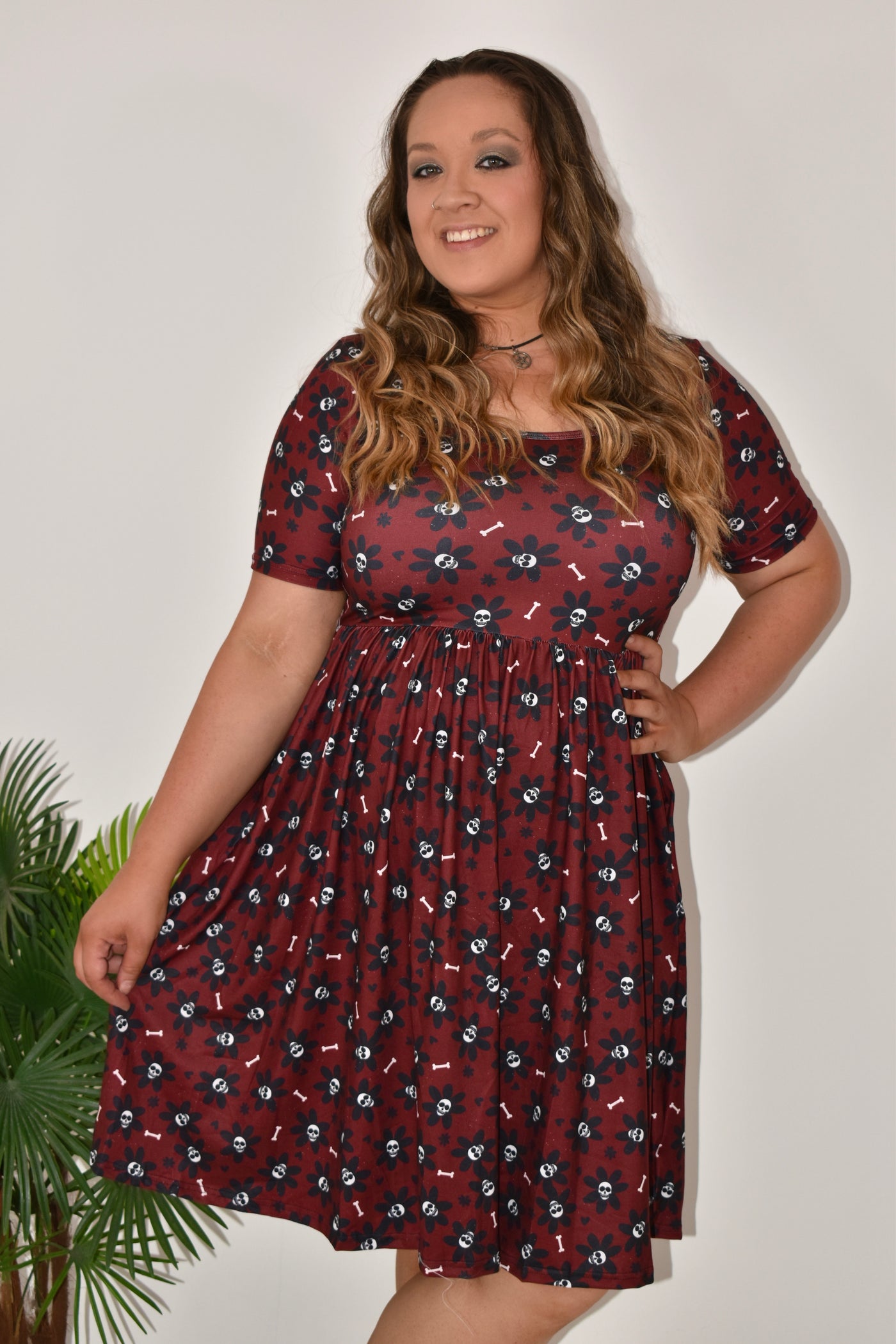 Bloomin' Bones 2-Way Pocket Skater Dress