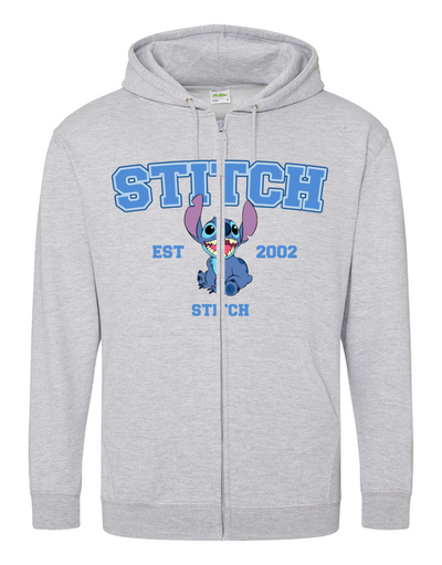 "Stitch" Front & Back Print Longline Unisex Zoodie
