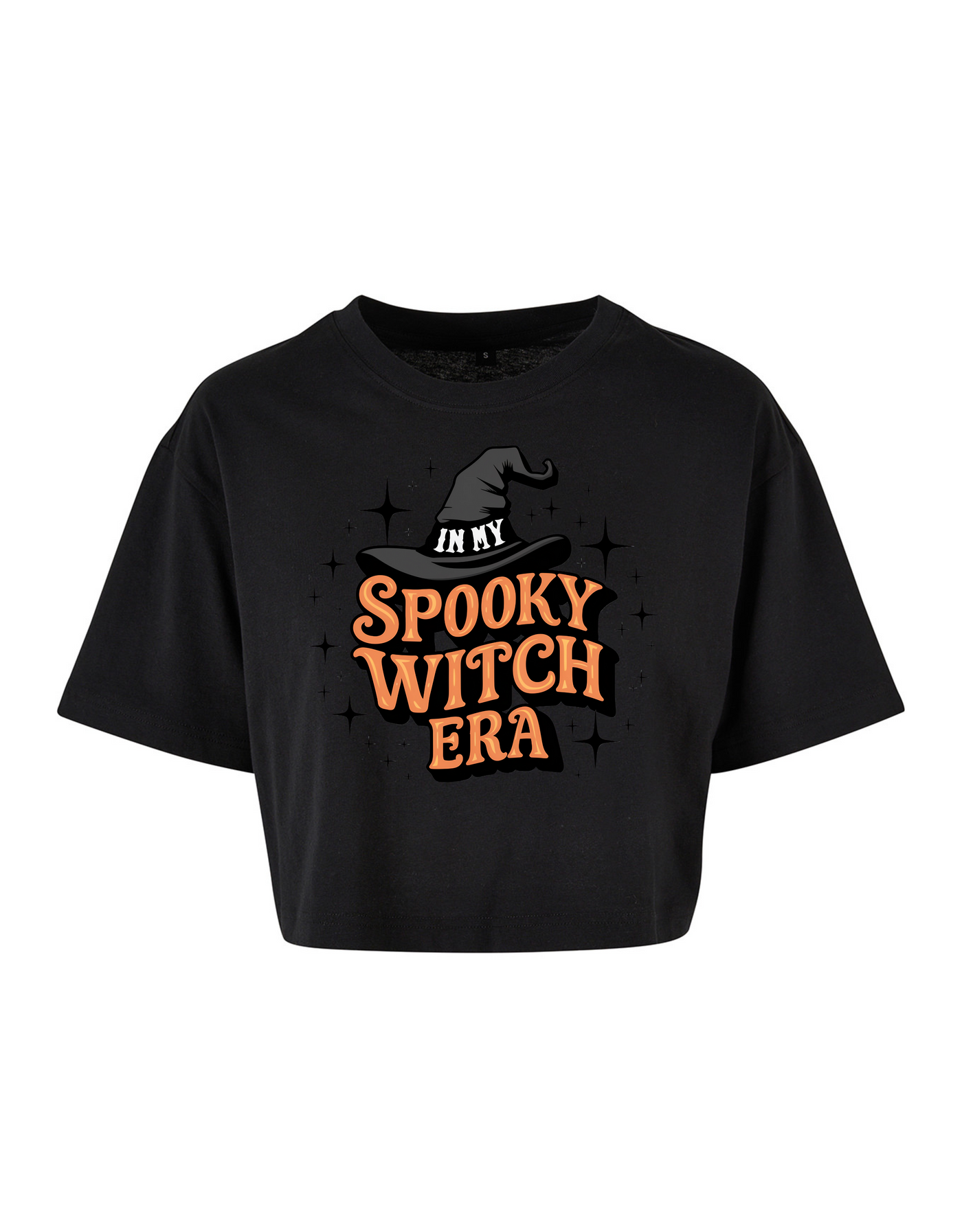 Black "Spooky Witch Era" Horror Unisex Cropped T-Shirt