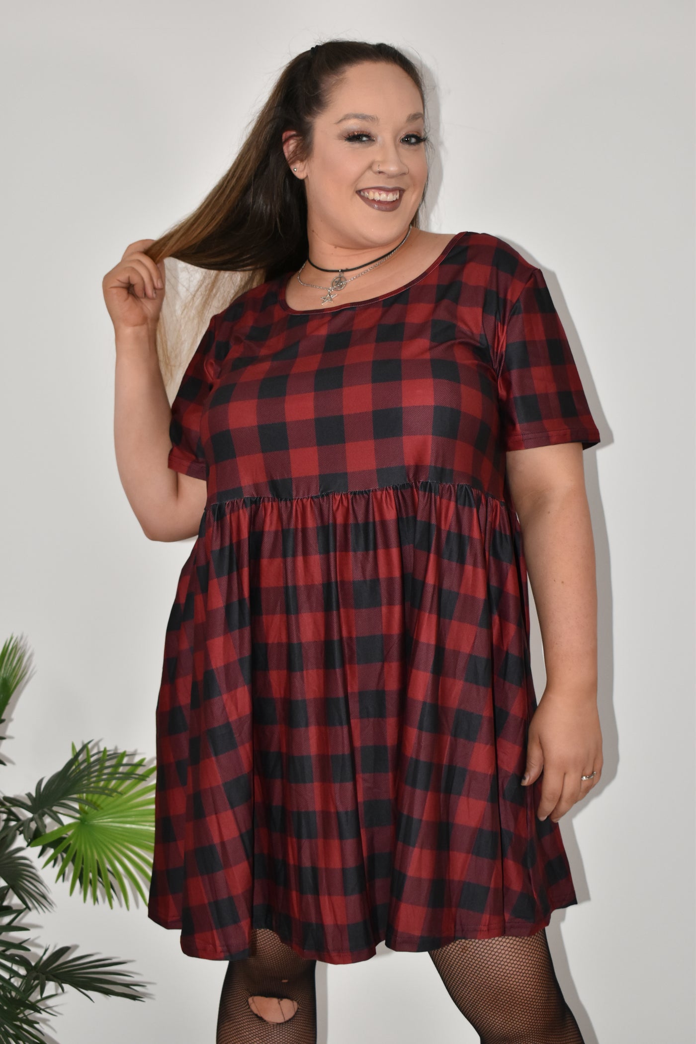 Rad Plaid Oversized Smock Dress