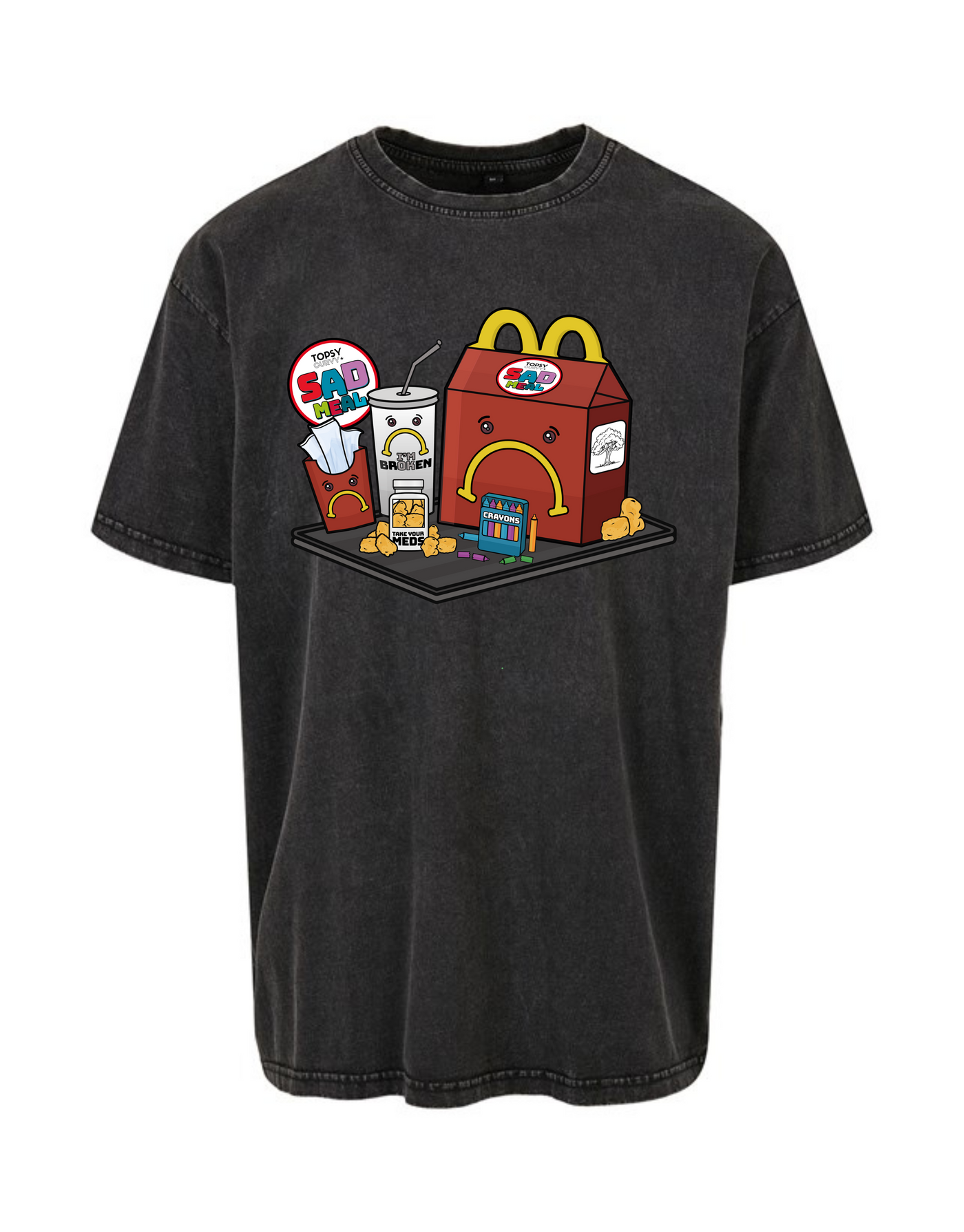 "Sad Meal" Unisex Acid Wash T-Shirt