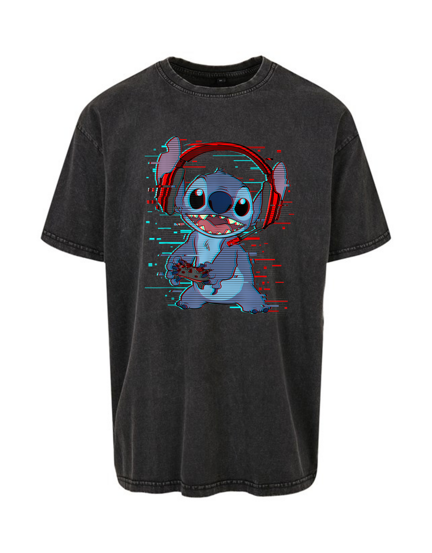 Black Stitch Music Unisex Acid Wash T-Shirt