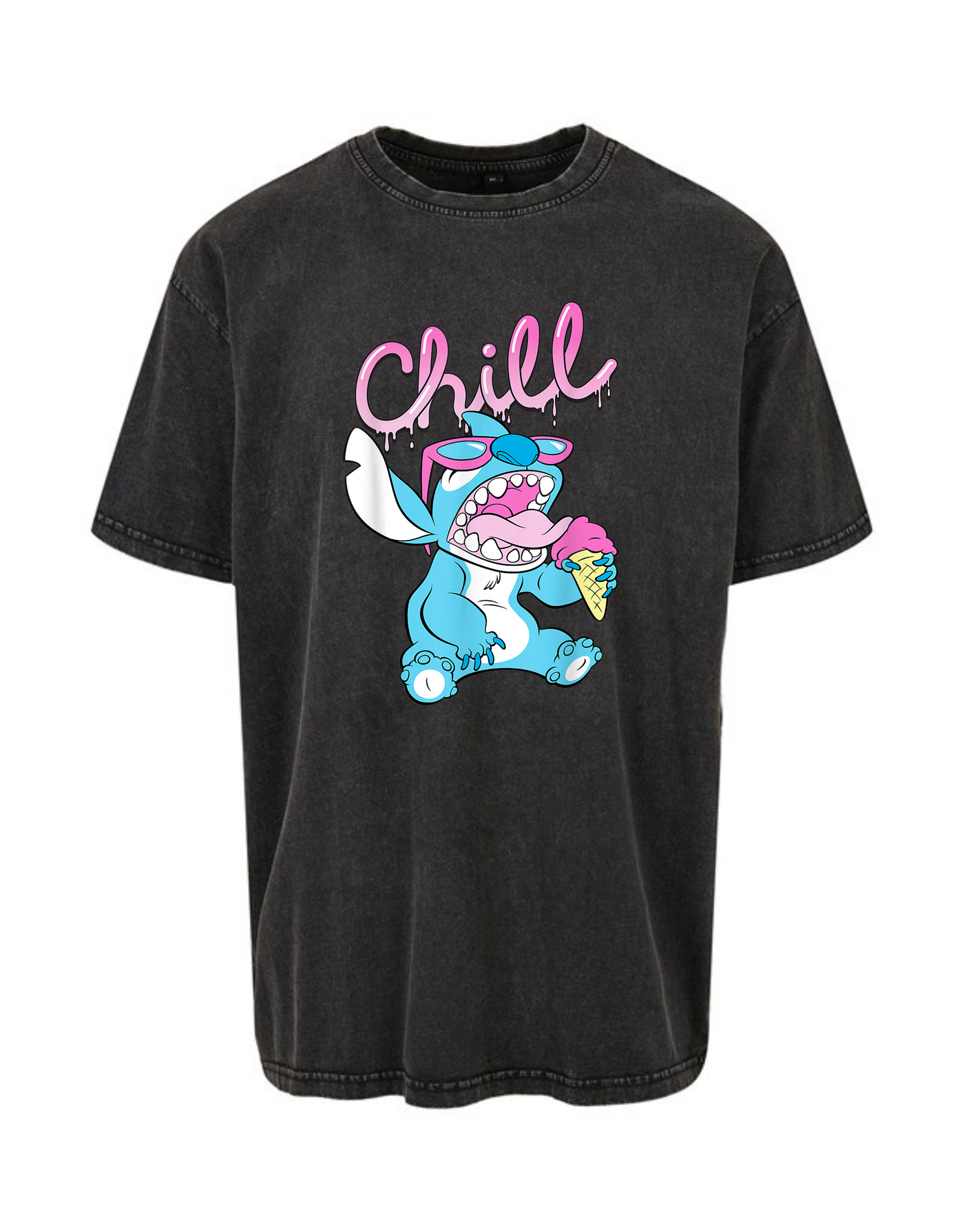 Black "Chill" Unisex Acid Wash T-Shirt