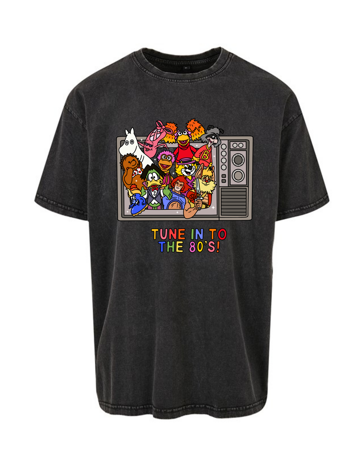 "Tune In To The 80's" Acid Wash T-Shirt