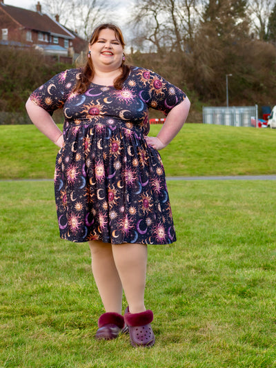Vintage Soleil Angel Sleeve Skater Dress