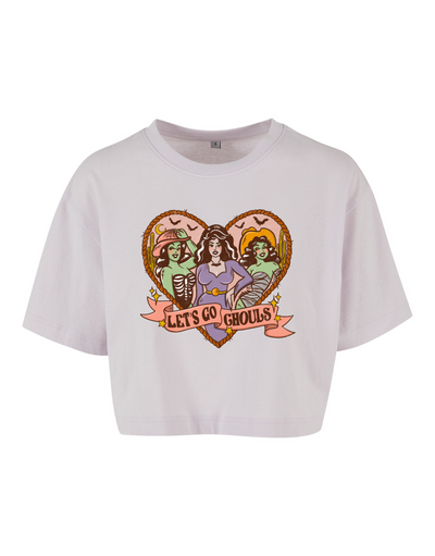 Lilac "Lets Go Ghouls" Unisex Cropped T-Shirt