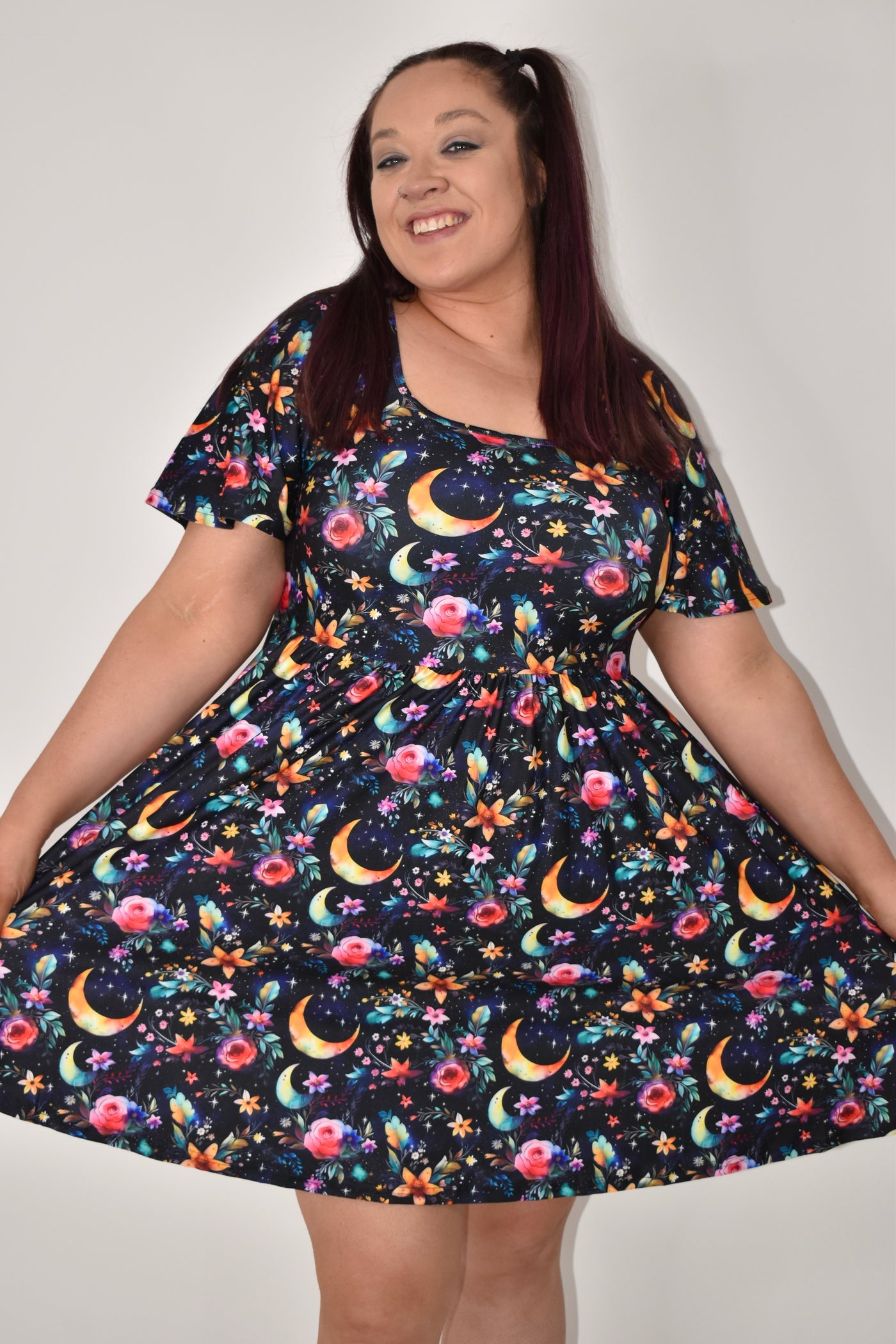 Witches Garden Angel Sleeve Skater Dress